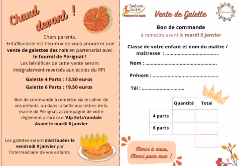 Flyer Vente galettes des rois 2026